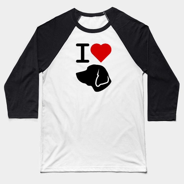 I Love Labrador Baseball T-Shirt by ruben vector designs